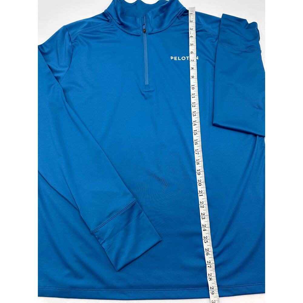 Peloton Men’s Blue Warm Up 1/4 Zip Performance Pullover Thumbholes Size XL - Picture 12 of 13